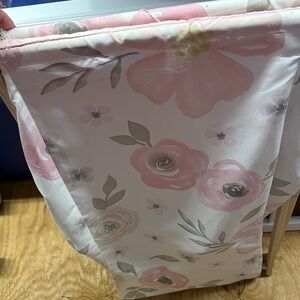 Sweet JoJo Designs Watercolor Floral Pink And Grey Laundry Hamper